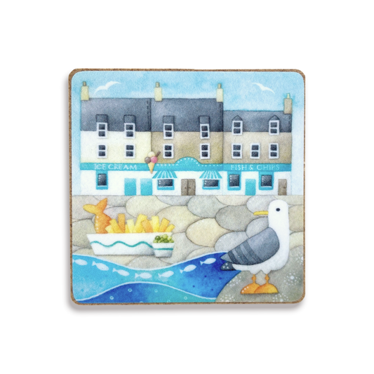 Fridge Magnet - Seagull and Fish and Chips