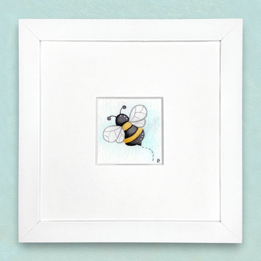 Original Watercolour Painting - Tiny Bee - Framed, Mounted and Signed