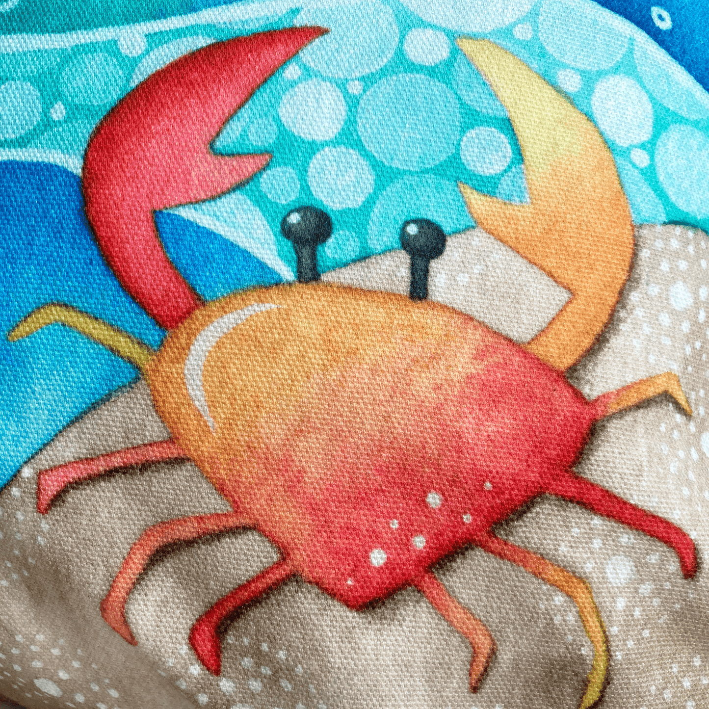 Cushion Cover - Crab at Crail Harbour - Seaside Watercolours - East Neuk Beach Crafts