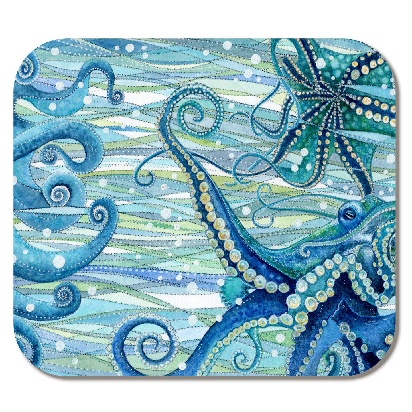 Octopus Gift Bundle - Jigsaw, Tea Towel, Coaster, Notebook, Greetings Card - Save £5