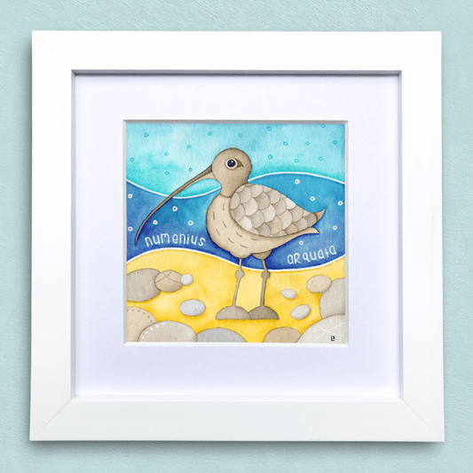 Original Watercolour Painting - Curlew - Framed, Mounted and Signed - East Neuk Beach Crafts