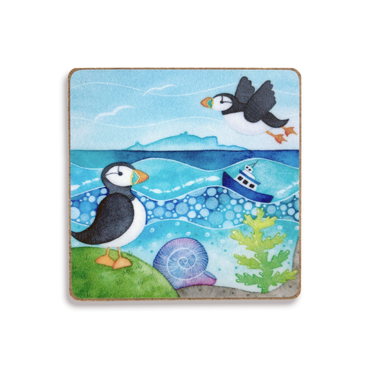 Fridge Magnet - Puffins and the Isle of May