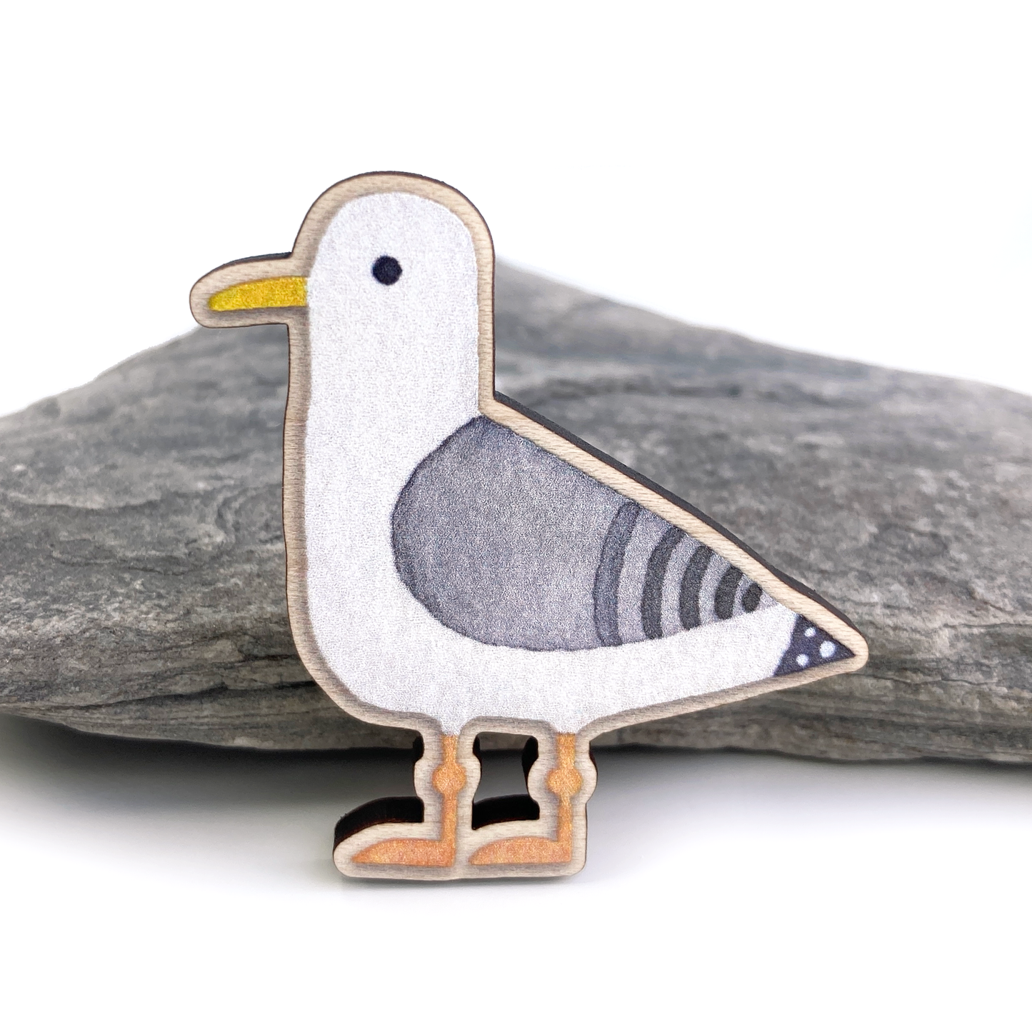 Wooden Fridge Magnet Set x4 - Seagull, Puffins and Seal - Save £4