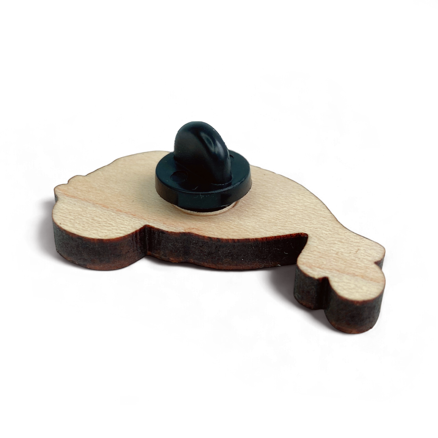 Wooden Pin Badge - Seal - Maple Wood Brooch