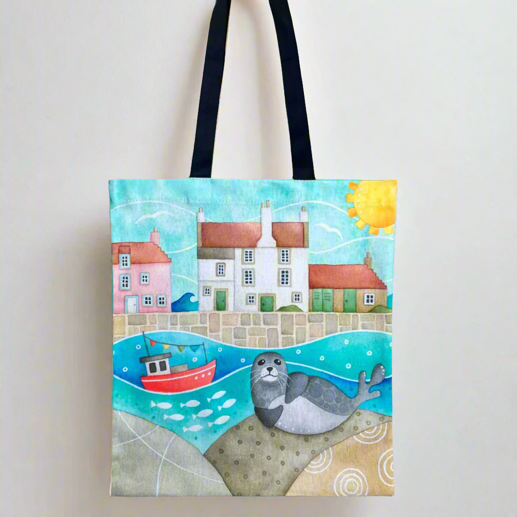 Seal Gift Bundle - Pittenweem Harbour - Tote, Mug, Keyring, Coaster, Fridge Magnet, Card - Save £3.50