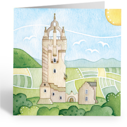 Greetings Card - The National Wallace Monument, Stirling  - Scottish Watercolour Painting