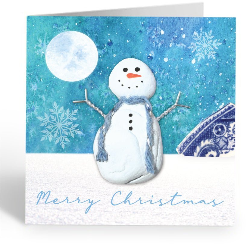 Christmas Cards (Pack of 8) - Robin, Penguin, Snowman, Christmas Tree - East Neuk Beach Crafts