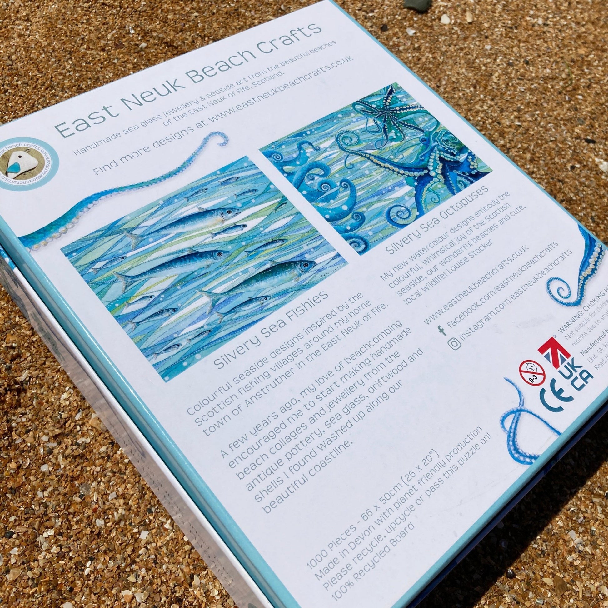 Fish - Seaside Jigsaw Puzzle 1000 pieces - Silvery Seas - Coastal Art by Elizabeth Stocker - East Neuk Beach Crafts