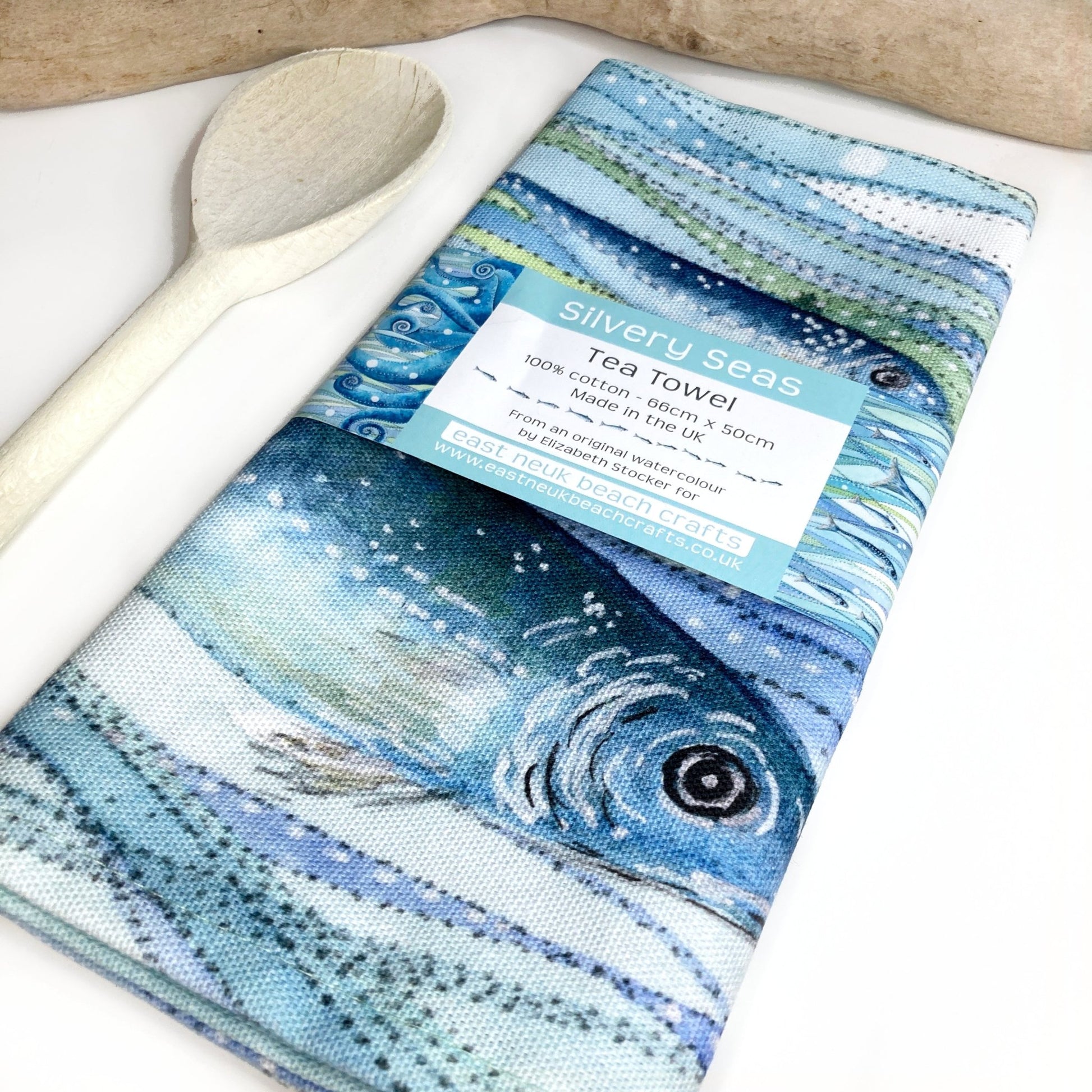 Fish Tea Towel - Nautical and Coastal Kitchen Seaside Decor - East Neuk Beach Crafts