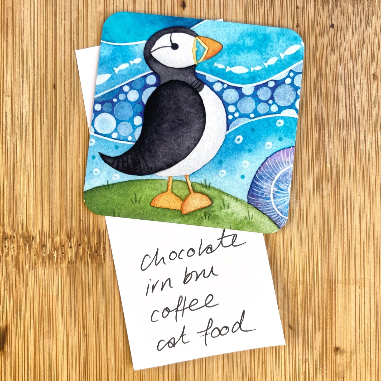 Fridge Magnet - Puffin - Seaside Art - East Neuk Beach Crafts