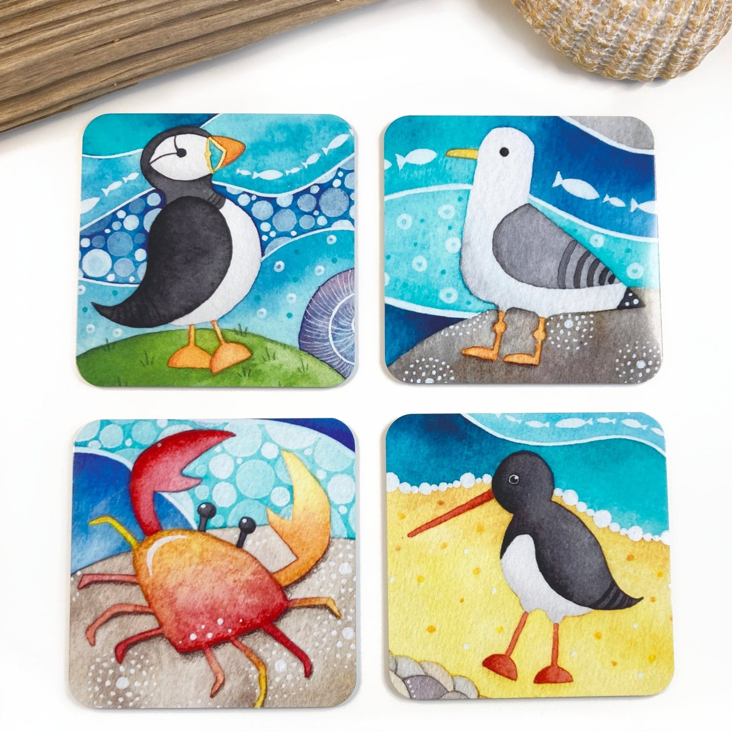 Fridge Magnet - Puffin - Seaside Art - East Neuk Beach Crafts