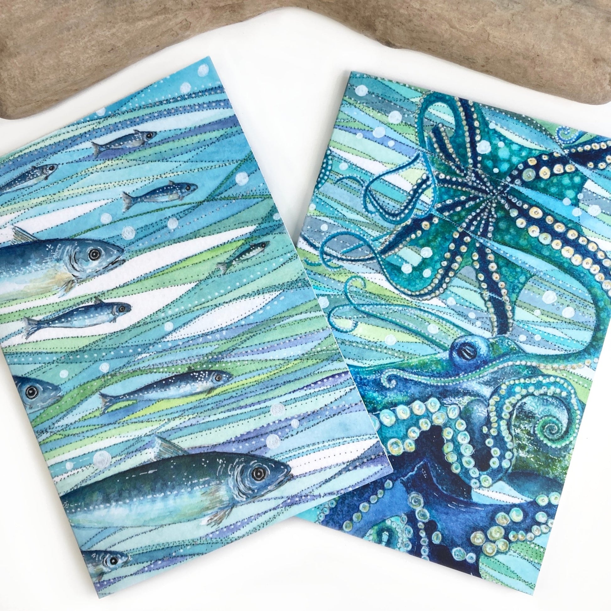 Large Octopus Notebook - A5 Notepad with Lined Paper - Seaside Stationery - East Neuk Beach Crafts