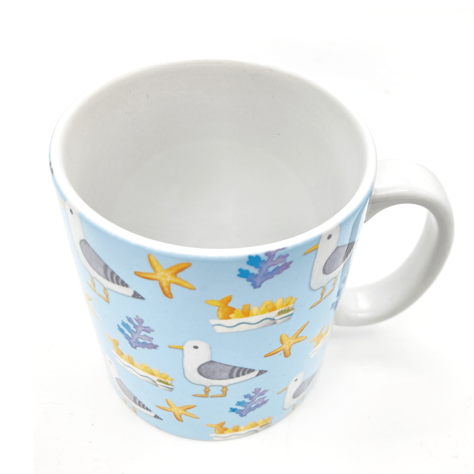 Seagull Pattern Mug - Seagull's Feast - Seaside Ceramic Mug - East Neuk Beach Crafts